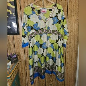 JOHNNY WAS Y2K Silk Dress - Medium